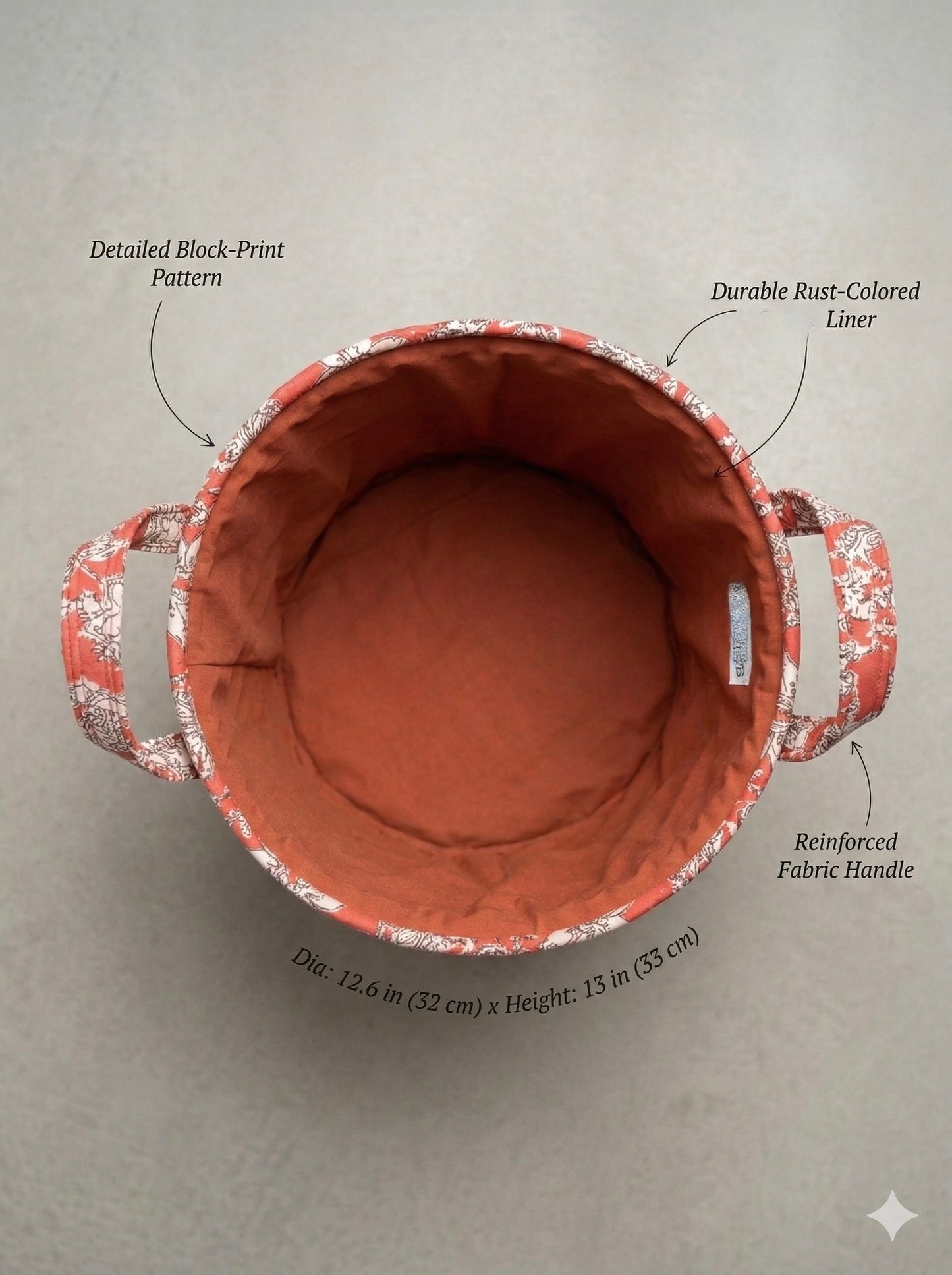 Coral Bloom Quilted Storage Bin (Medium Size)