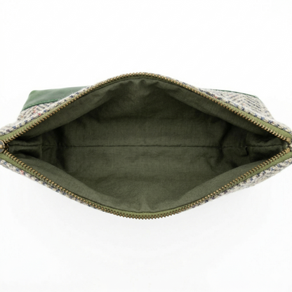 Olive Tweed Leather Pouch