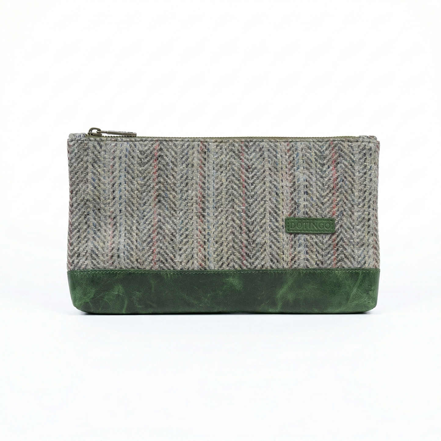 Olive Tweed Leather Pouch