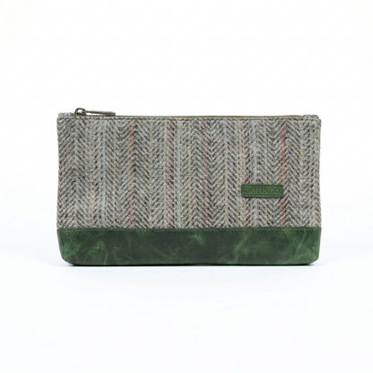 Olive Tweed Leather Pouch