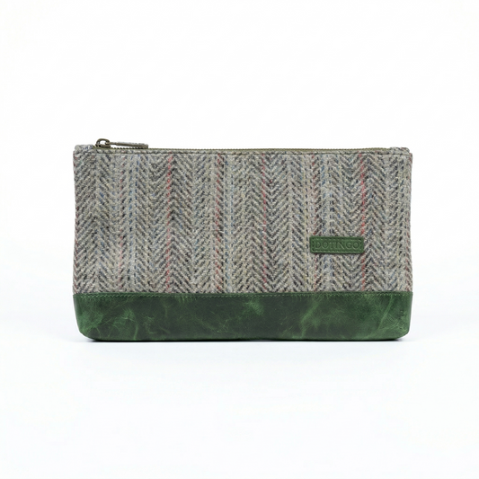 Olive Tweed Leather Pouch