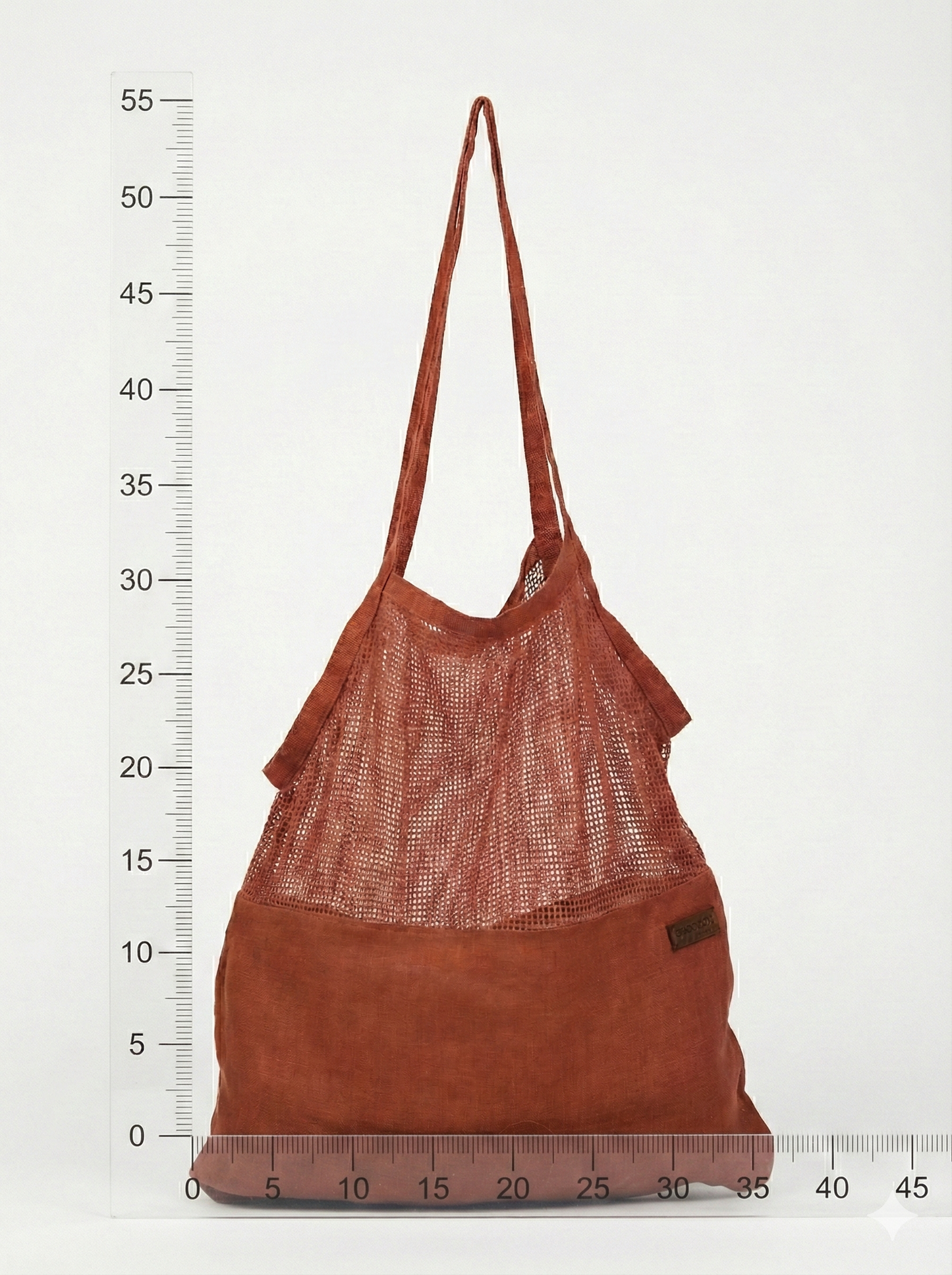 Linen Mesh Tote Bag Rust