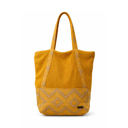 Mustard Mesh Oversized Tote