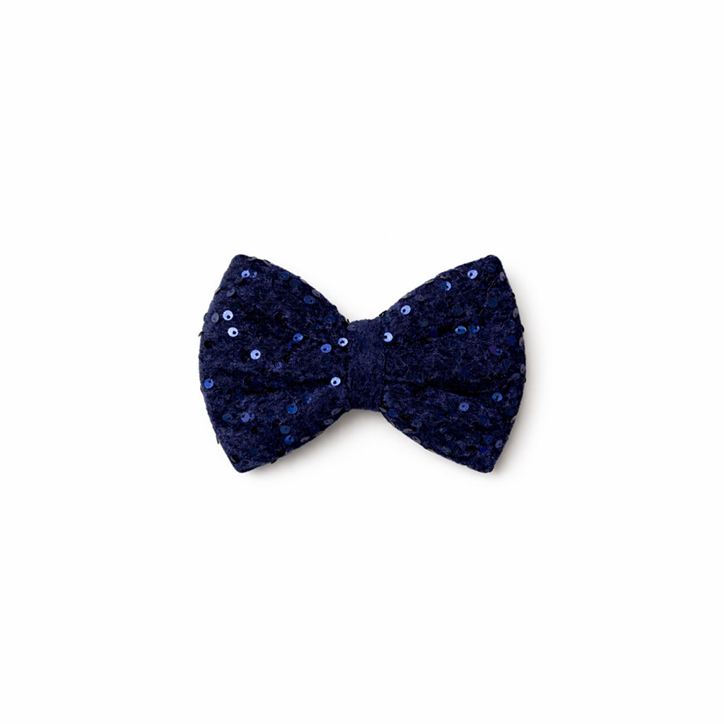 Blue velvet party bow (small)