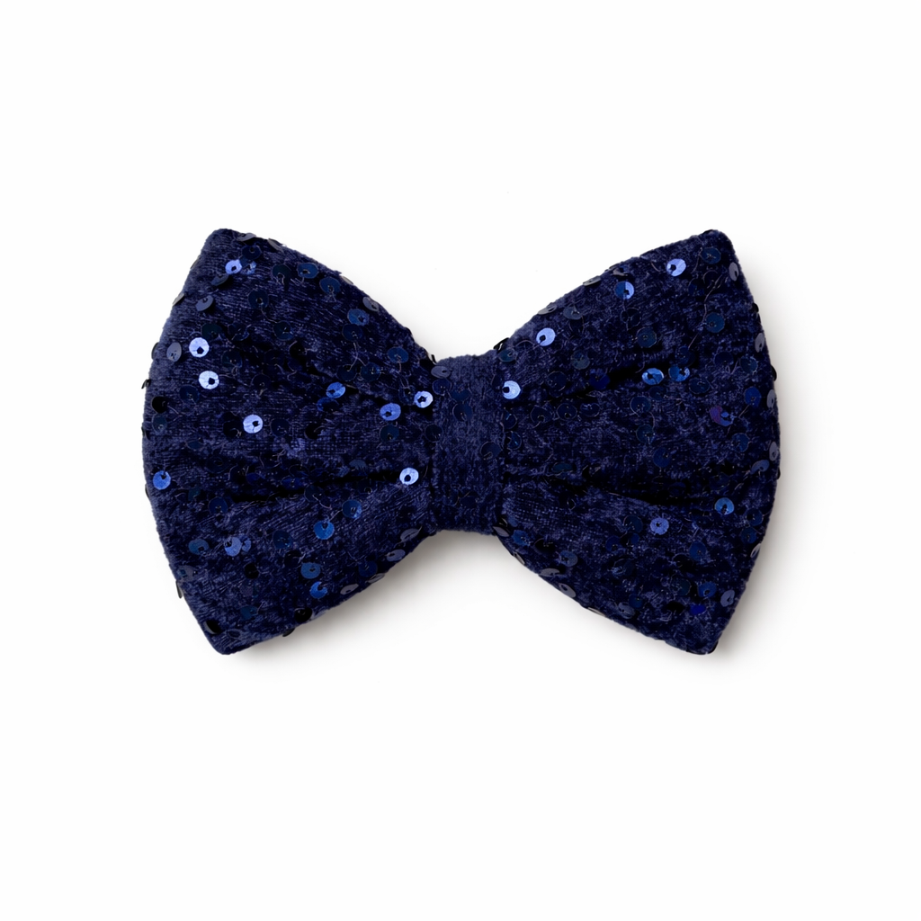 Blue velvet party bow (large)