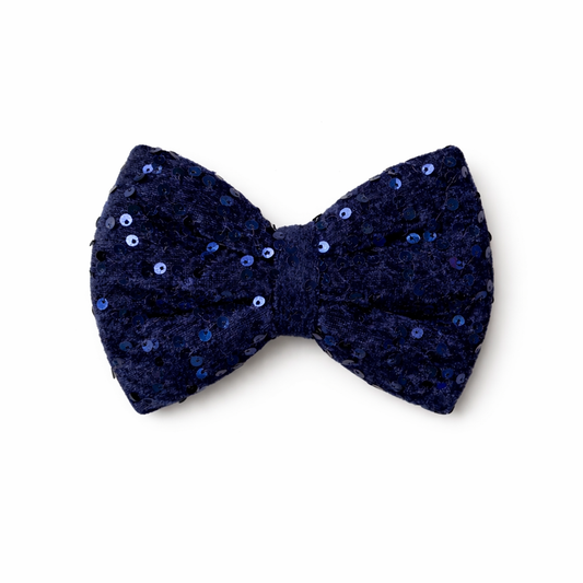 Blue velvet party bow (large)