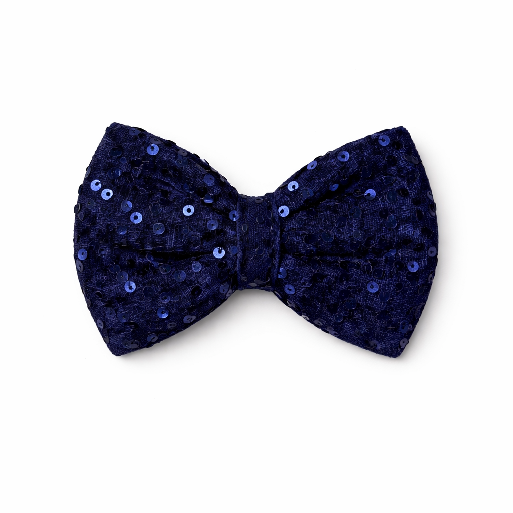 Blue velvet party bow (small)