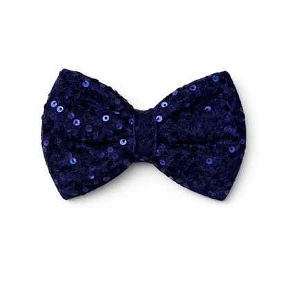 Blue velvet party bow (small)