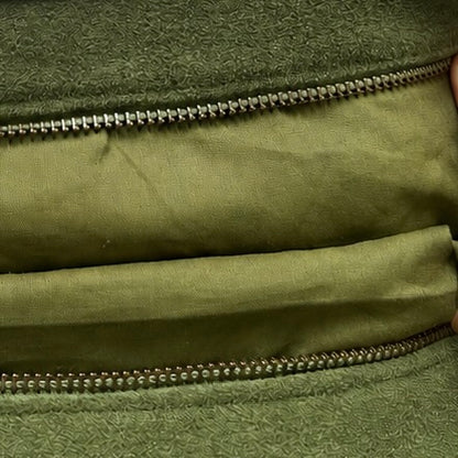 Olive Mesh & Suede-Texture Oversized Tote
