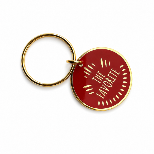 The Favorite Decorative Pet Collar Charm – Red & Gold Enamel Medallion