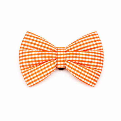 Dog Bow Orange Gingham (Large)