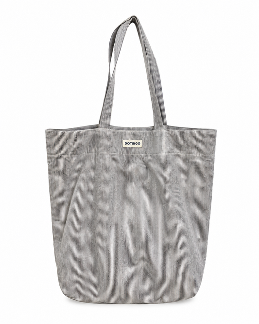 Everyday Striped Tote Bag (Grey)