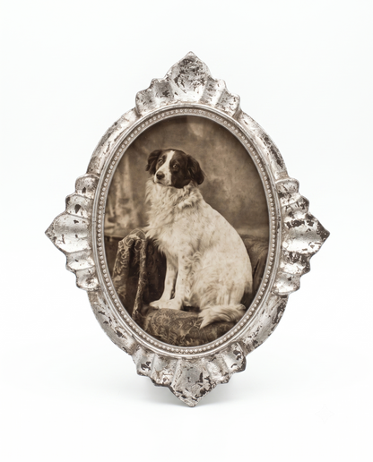 Ornate Vintage-Style Small Silver Picture Frame