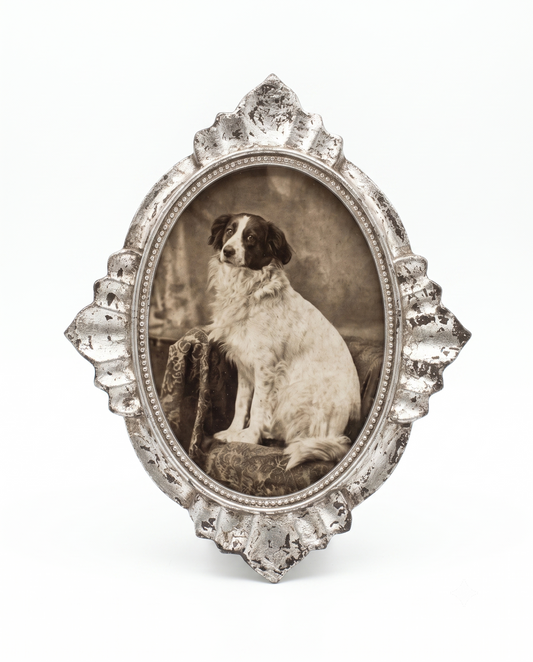 Ornate Vintage-Style Small Silver Picture Frame