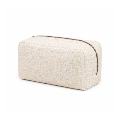 Soft floral quilted pouch