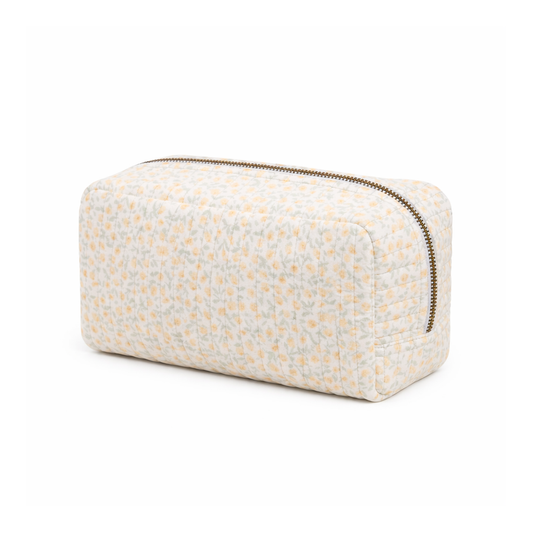 Soft floral quilted pouch